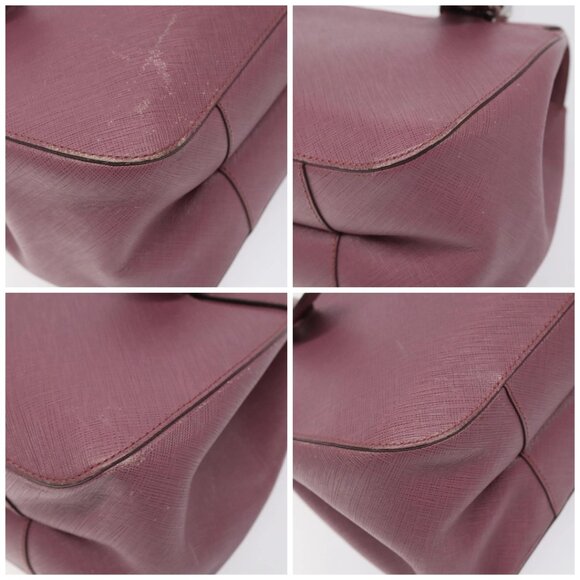 Salvatore Ferragamo Gancini Hand Bag Leather Pink Silver - Picture 16 of 16